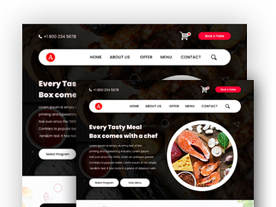 Restaurant Ui design ads design facebook post desing graphic design illustration instragram ui ui design