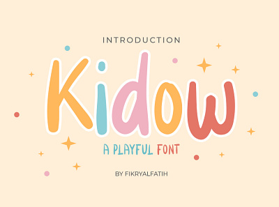 Kidow Playful Font branding child display font handwritten kid logo mama playful
