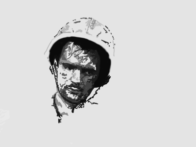 60 minutes on the clock. Go! 60 minute sketch greyscale gritty unfinished usmc wip