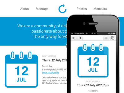 Refresh Redesign calendar clean css fluid grid minimalist mobile responsive ux