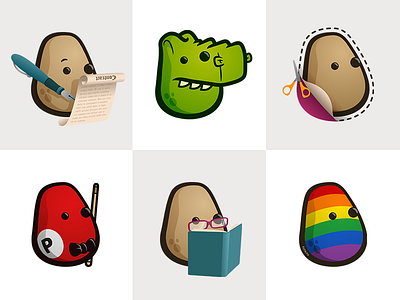 Mascot uses character illustration logo mascot potato vector