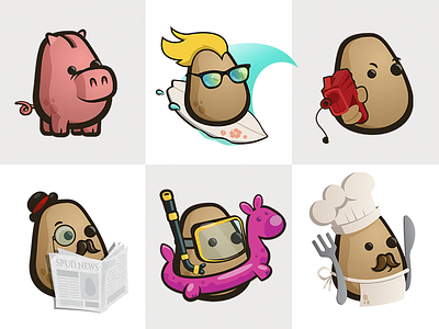 More mascot uses character illustration logo mascot potato vector