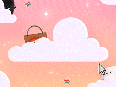 Click A Cloud animade animation anya hindmarch clouds design digital interactive rainbows web web toy