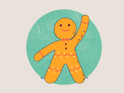 Gingerbread Man animade animation festive gingerbread illustration
