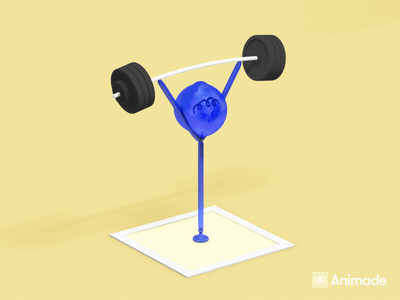 Olympops—Weightlifting animade animation balloons olympics sport