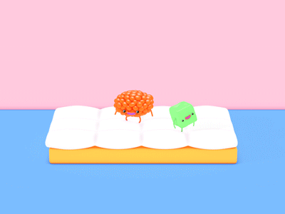 Propz—Duvet animade animation duvet fruit propz roll sushi