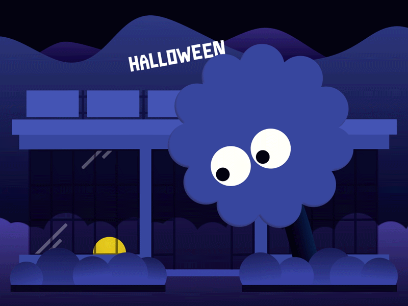 LA store launch Halloween special—Anya Hindmarch animade animation any hindmarch googly eyes halloween la smiley store tree