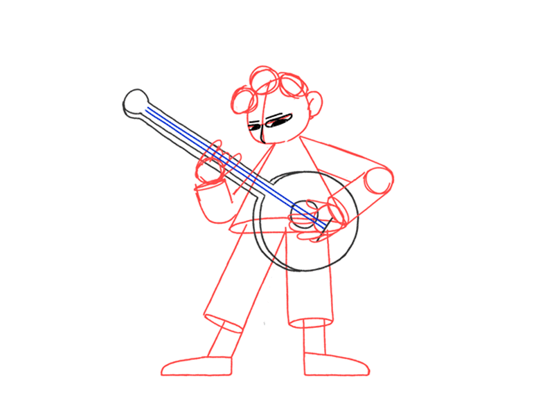 Banjo WIP animade animation banjo character guitar playing strumming wip work in progress