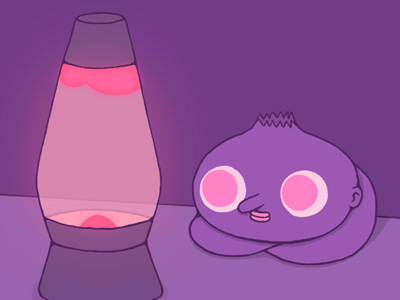 Lava Lamp 2d animade animation character illustration lava lamp nose pick pink purple ricard badia