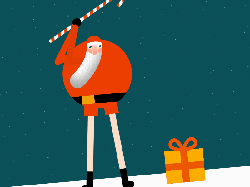 Swinging Santa 2d animade animation forether christmas forever christmas golfing swinging santa