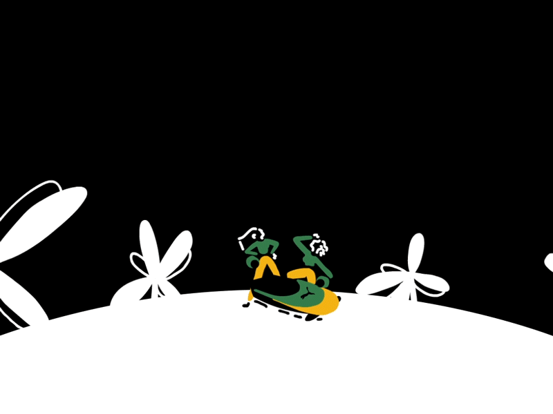 PUMA—Jamaican Women's Bobsled Team animade animation bobsled character history illustration jamaican olympics puma sport winter olympic games women