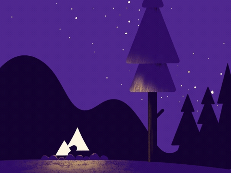 Night Tree 2d animation animade animated film fire night tree purple short film tend trees wetransfer