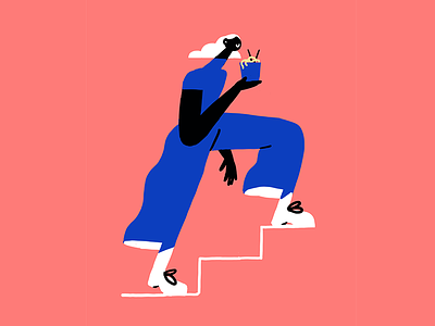 Wednesday WIP animade animation drawing girl illustration lana simanenkova noodles stairs walking wednesday wip woman work in progress