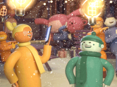 Facebook—Everyone's Here For Christmas 3d animation animade animation character animation cinema4d everyones here for christmas facebook octane