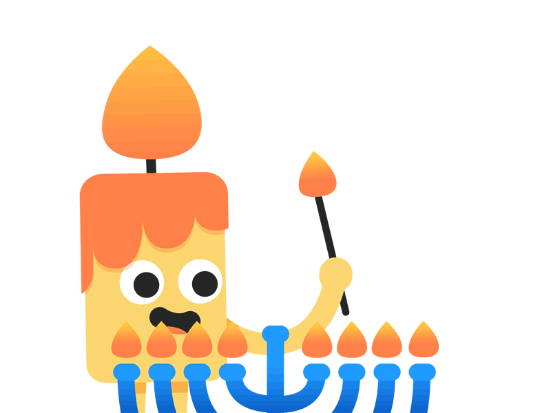 Happy Hanukkah! animade animation celebration character animation google hanukkah holidays stickers
