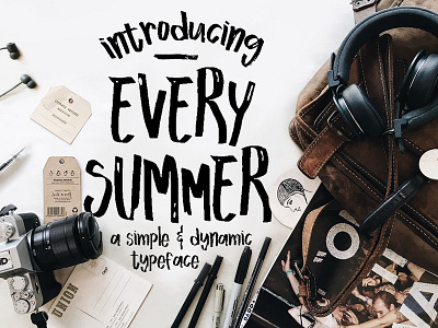 Every Summer Typeface branding casual design font fun lettering magazine fonts typeface typography vector