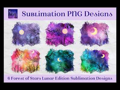 Sublimation PNG Designs - Forest of Stars Lunar Edition celestial sublimation forest forest sublimation lunar moon sublimation sublimation sublimation images