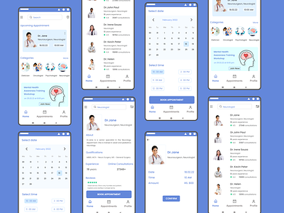 DOCTO - Doctor Appointment Booking App UI Screens