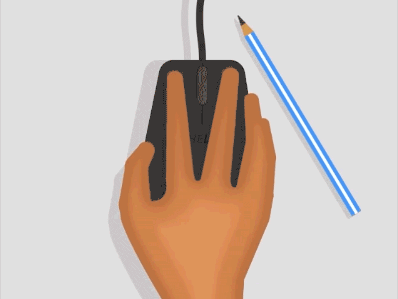 Hand, Mouse & Pencil aftereffects animation illustration motiongraphics