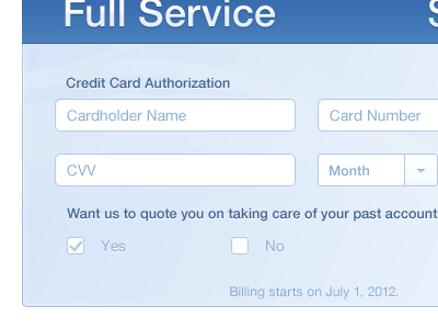 Credit Card Authorization blue clean credit card cvv financial form interface money text field transaction ui ux white
