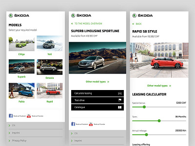 Skoda QR app for AMAG amag app car design geneva motor show leasing leasing calculator qr skoda web app