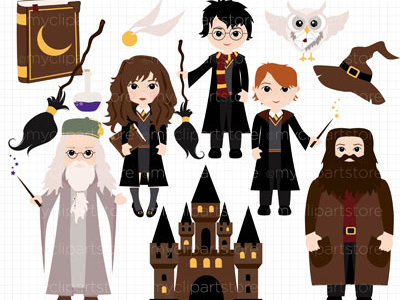 Clipart School Of Wizzards book of spells castle dumbledore hagrid harry potter hermione magic owl potion ron weasley wizardry wizards