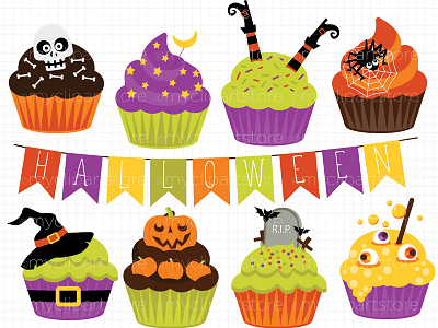 Clipart Cupcake Halloween