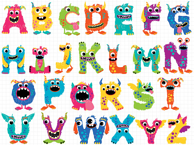 Clipart Monster Abc Girl birthday monster cute monster monster abc monster alphabet monster clipart monster letters monster monogram vector clipart