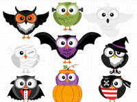 Clipart Halloween Owls by Linda Murray on Dribbble