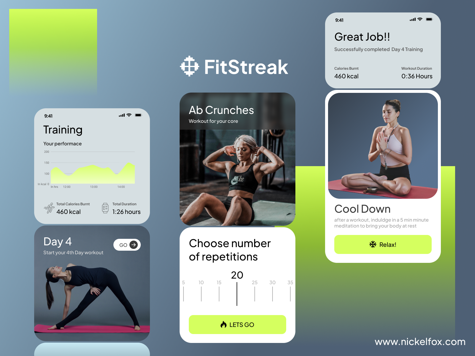 Fitsreak Fitness App By Gunagyam For Nickelfox UI UX Design On Dribbble