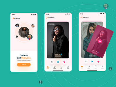 Honey Dew- Dating App design graphic design ui ux