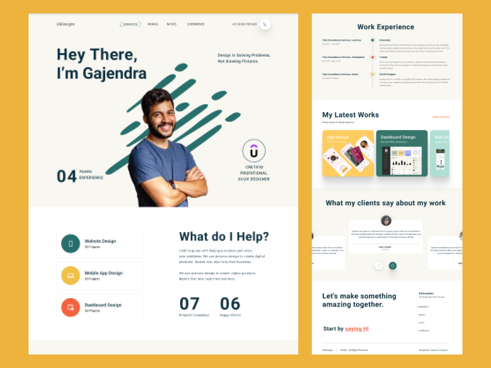 Portfolio Landing Page by Gajendra Gangwar on Dribbble
