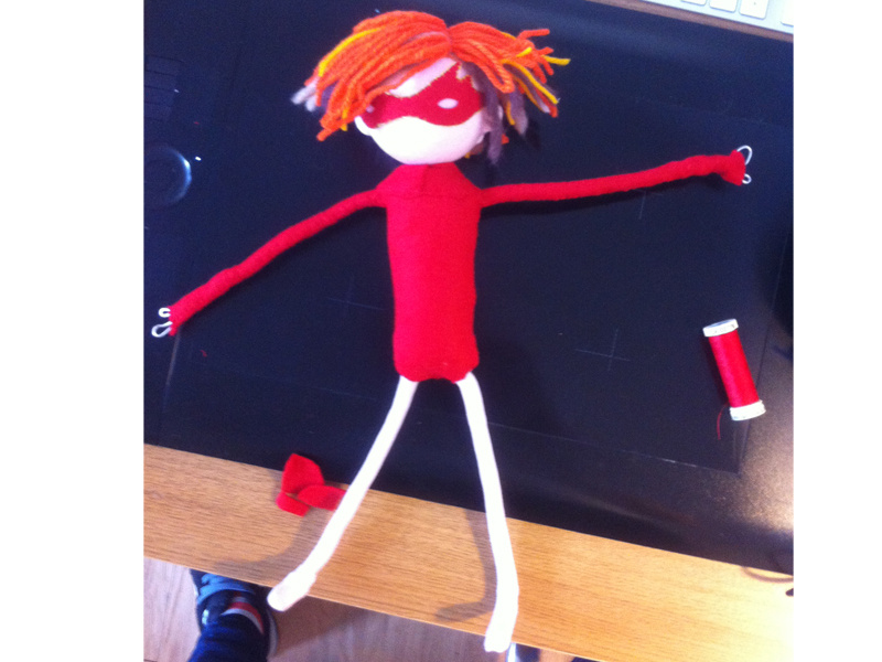 Cut&Paste Superhero Puppet Stage 3 fred and eric cut and paste armiture puppet stopframe animation londons hero