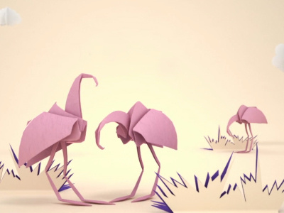 Keep Calm Television Commercial london design fred and eric flamingo animation commercial keep calm origami 3d