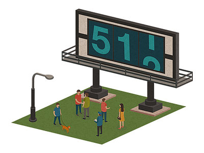 Isometric billboard billboard illustration isometric