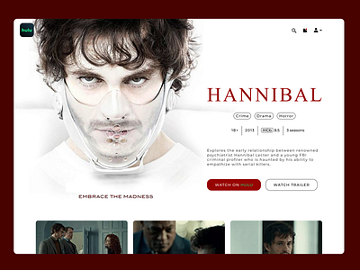 Main page concept of Hannibal TV Series