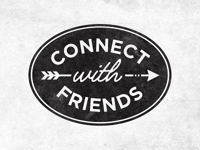 Connect with Friends badge black and white