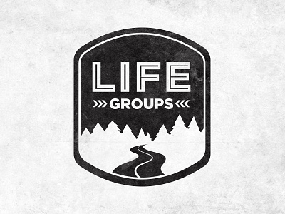 Life Groups badge black and white