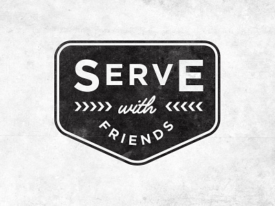 Serve with Friends badge black and white serve