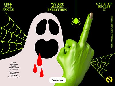Scream out loud: it’s Halloweek! Freak out now! 3d branding creative design illustration marketplace mockup packaging promotion ye yellowimages