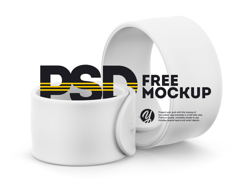 Download Rubber Slap Bracelets Free Mockup by Yellow Images on Dribbble