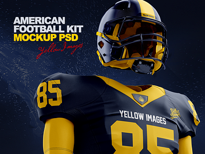 American Football Jersey Mockup Template Design For Sport Club