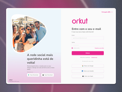New orkut • Sign/Login Dashboard branding design digital product graphic design icon logo minimal new orkut orkut typography ui ui design ux ux design vector web