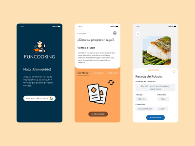 FunCooking app branding design typography ui ux