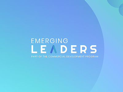 Emerging Leaders arrow bubbles emerge gradient leadership logo shades of blue