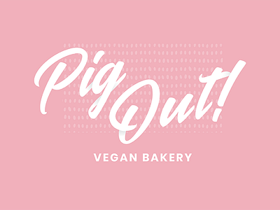 Pig Out! Bakery Concept bakery bakery branding branding frosting logo pig pink script sprinkles vegan