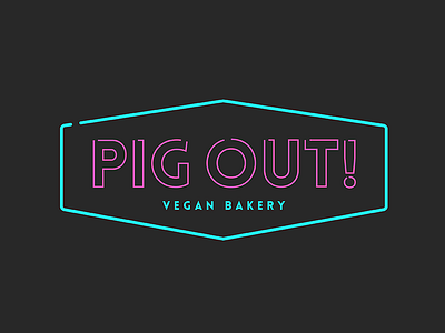 Pig Out! Bakery Concept - Chosen 50s diner bakery bakery branding branding diner logo neon retro vegan vintage