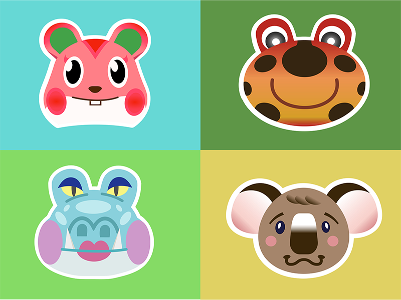 Download Animal Crossing - Apple, Drift, Alli, Melba by Britt Hafford on Dribbble