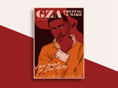 GZA abstract concert concert poster digital flat flyer graphic design illustration man mock up portrait portrait art poster poster art vector vector artwork
