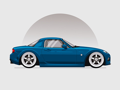 Mazda Miata Nc 2d blue car digital flat illustration sport car vector vector illustration